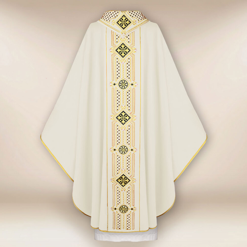 Casula liturgica ecru ricamata