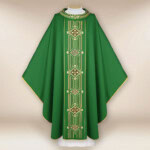 Casula liturgica verde ricamata