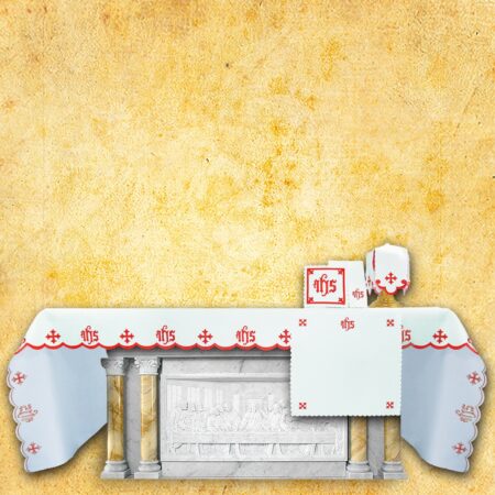 Serwetka Haftowana "Katedralny" Czerwona 110X110