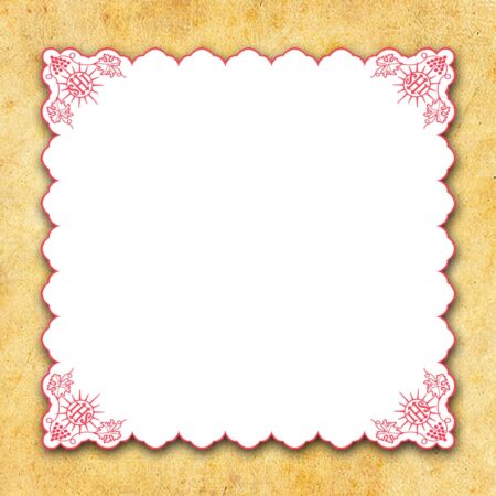 Serwetka Haftowana "Cristiano" Czerwona 110X110