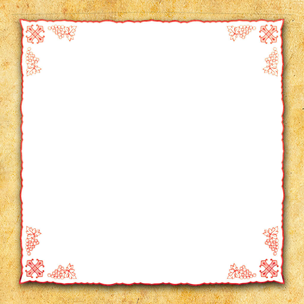 Tovagliolo ricamato rosso