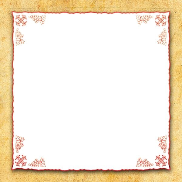 Serwetka Haftowana "Calvario" Czerwona 95X95