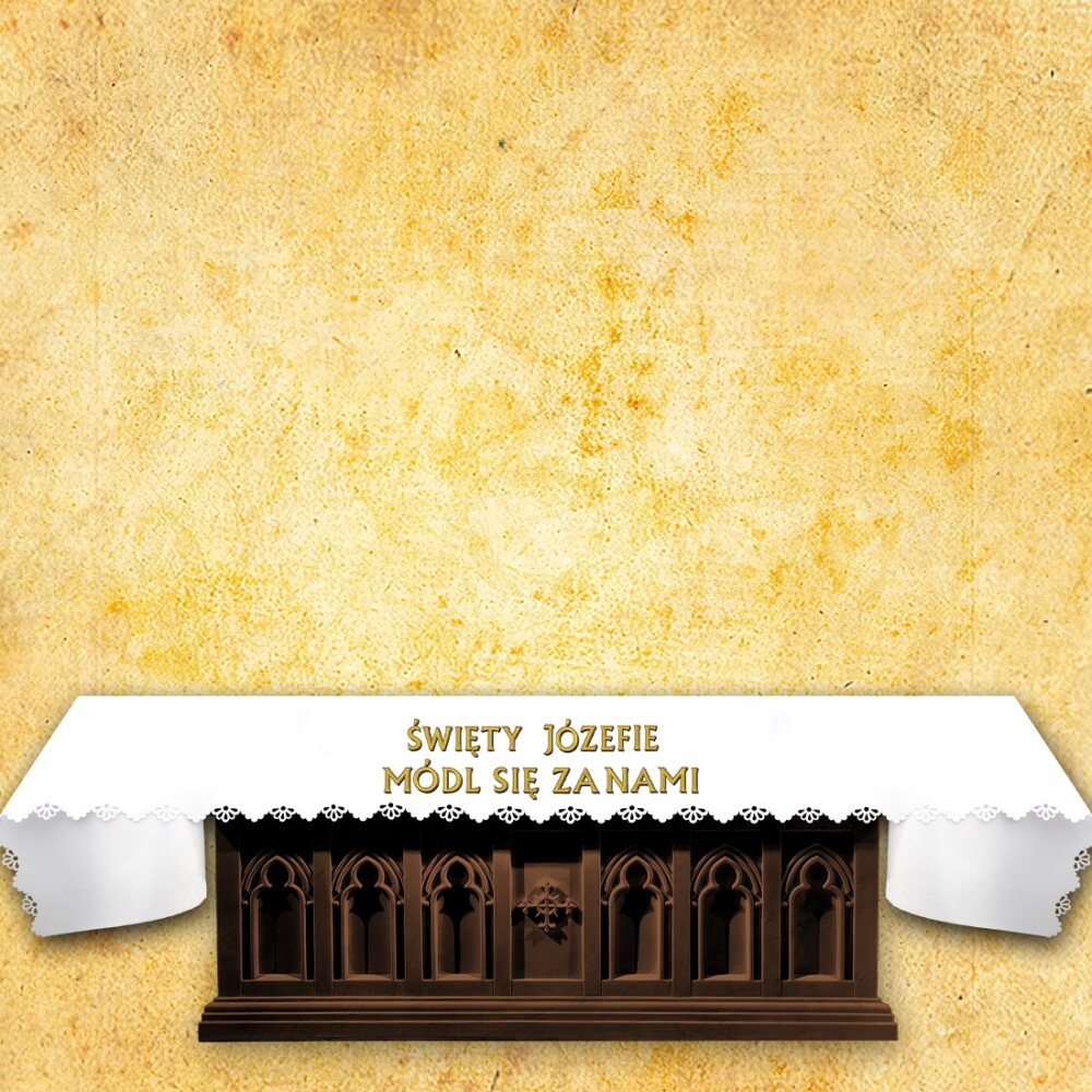 Tovaglia Foto Intagliata al Laser "San Giuseppe Prega per Noi"