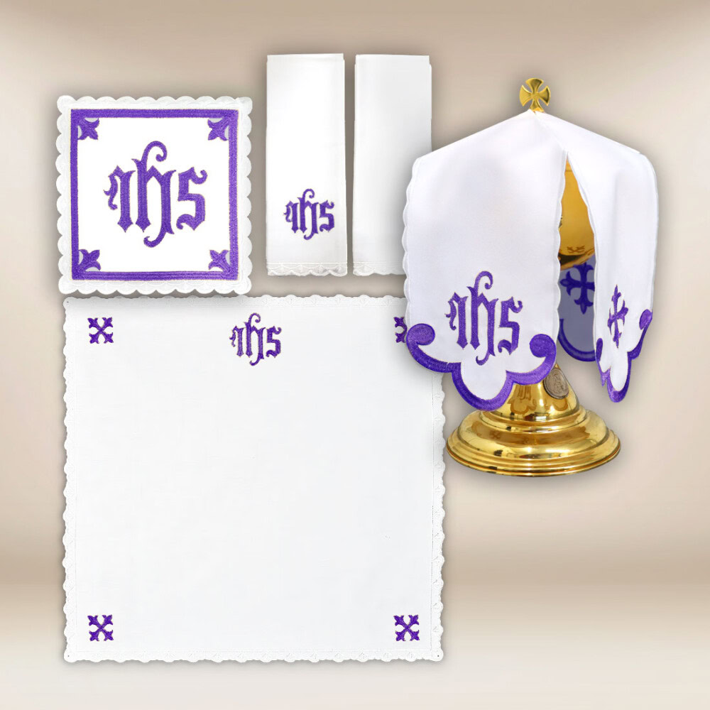Completo di biancheria per calice Cattedrale viola