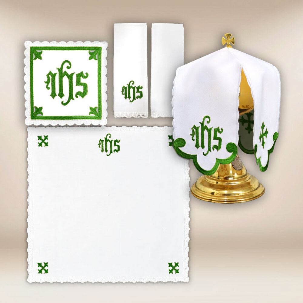 set di biancheria per calice verde