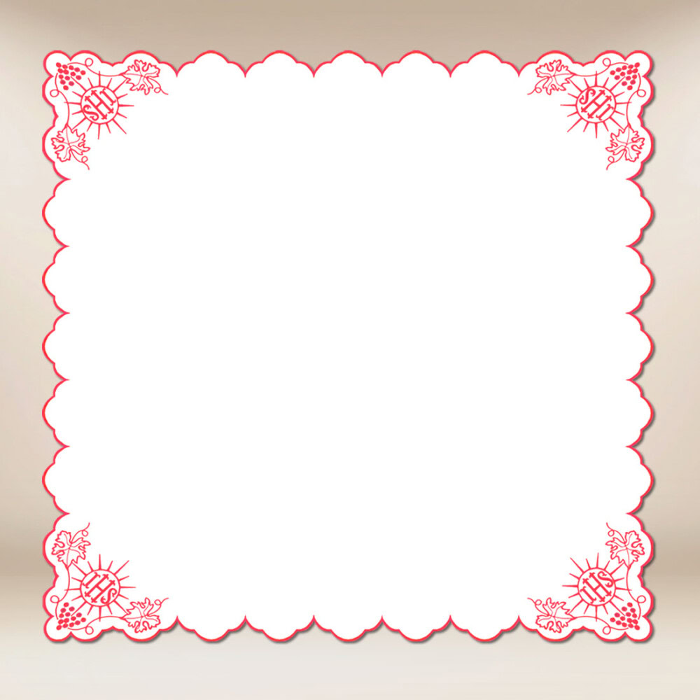 Tovaglietta ricamata rossa 110X110