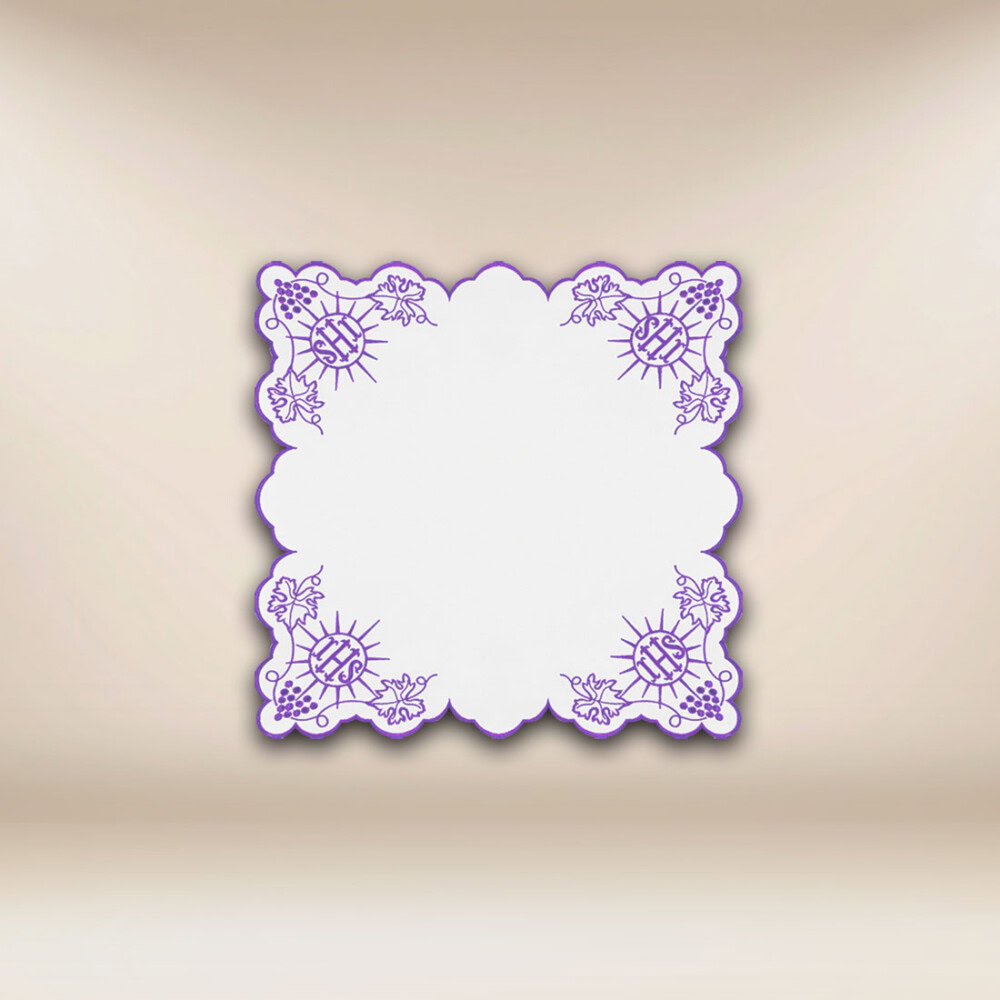 Tovaglietta d'altare ricamata viola
