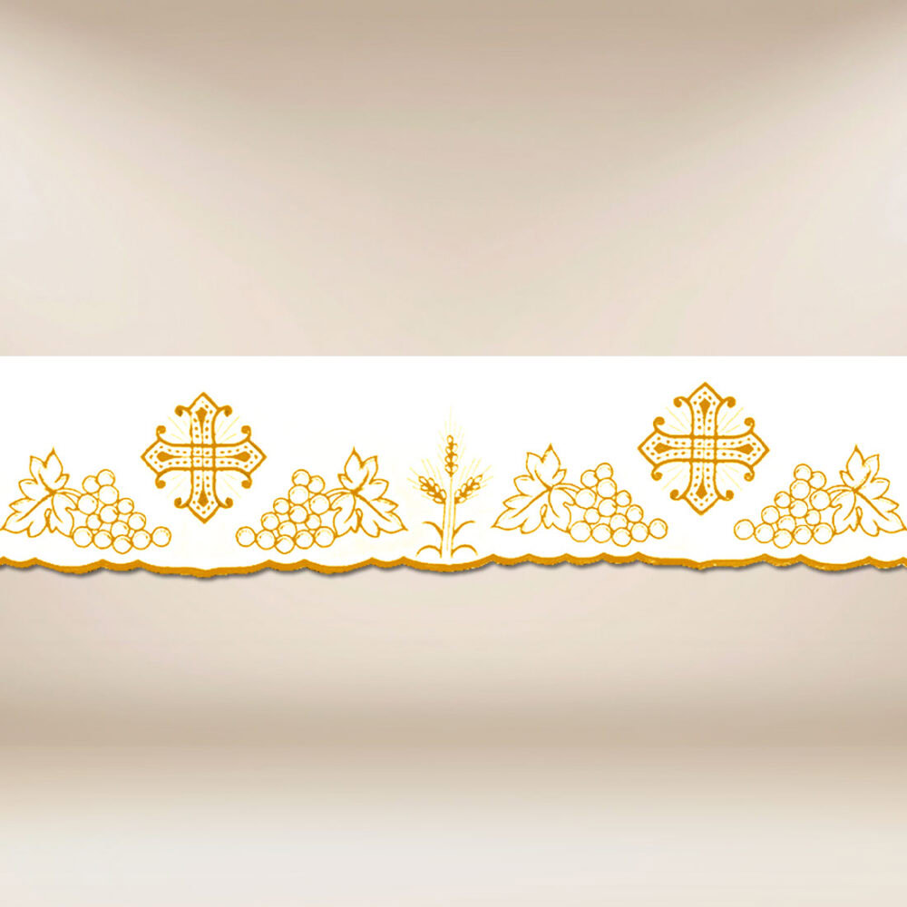 Pizzo ricamato sacro oro