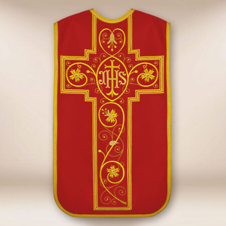 Pianeta ricamata con IHS rosso