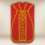 Casula romana ricamata rossa