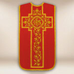 Casula romana ricamata rossa