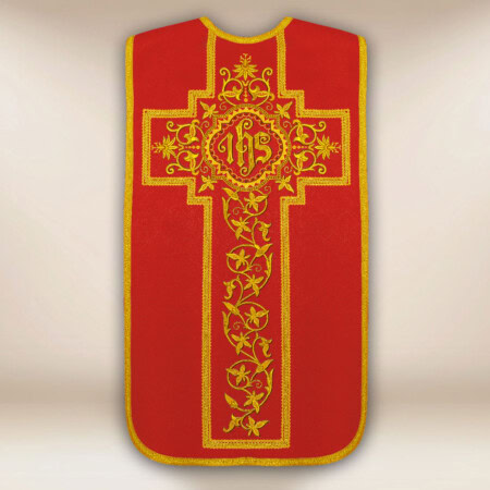 Paramento romano ricamato rosso
