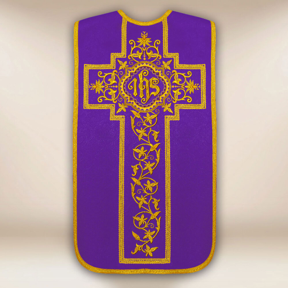 Pianeta ricamato viola