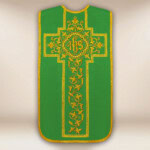 Casula romana ricamata verde