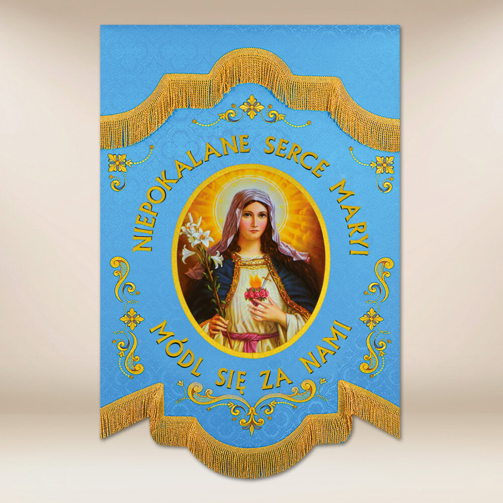 Chorągiew Dwustronna "Niepokalane Serce Maryi"