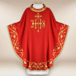 Casula ricamata IHS rossa