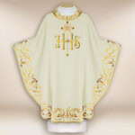 Casula ricamata IHS ecru