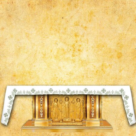 Obrus haftowany "Calvario" zielony