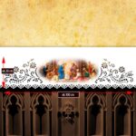 Tovaglia traforata per altare tagliata al laser con stampa