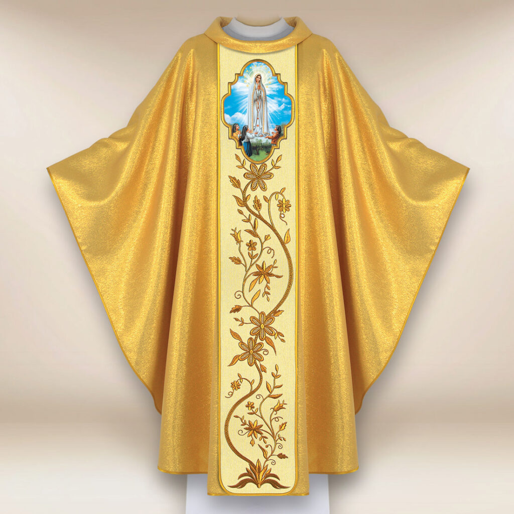 Casula con immagine della Madonna di Fatima
