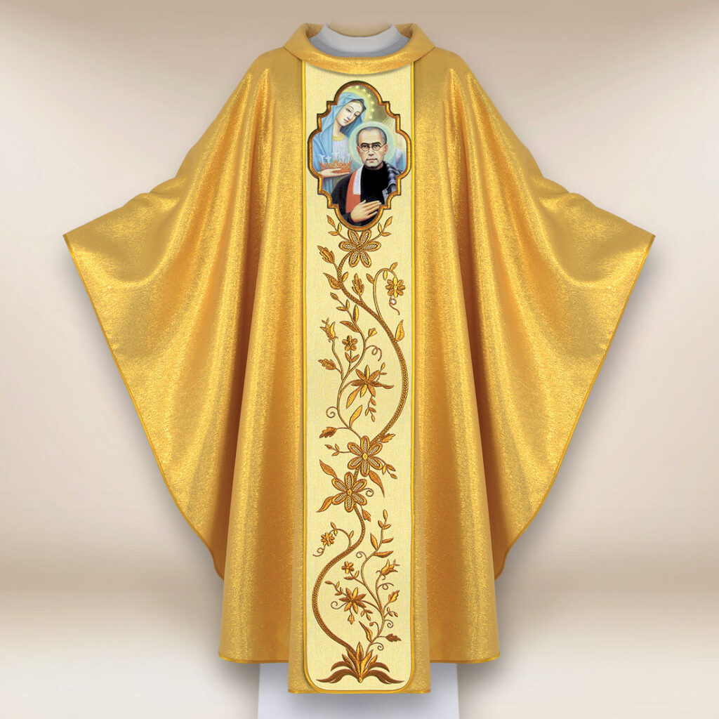 Casula con immagine di San Massimiliano Maria Kolbe
