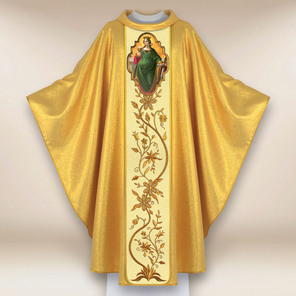 Casula con immagine di S. Barbara