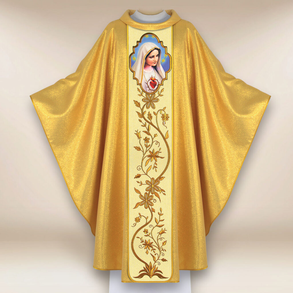 Casula con immagine della Madonna di Fatima