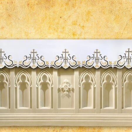 Tovaglia ricamata con IHS