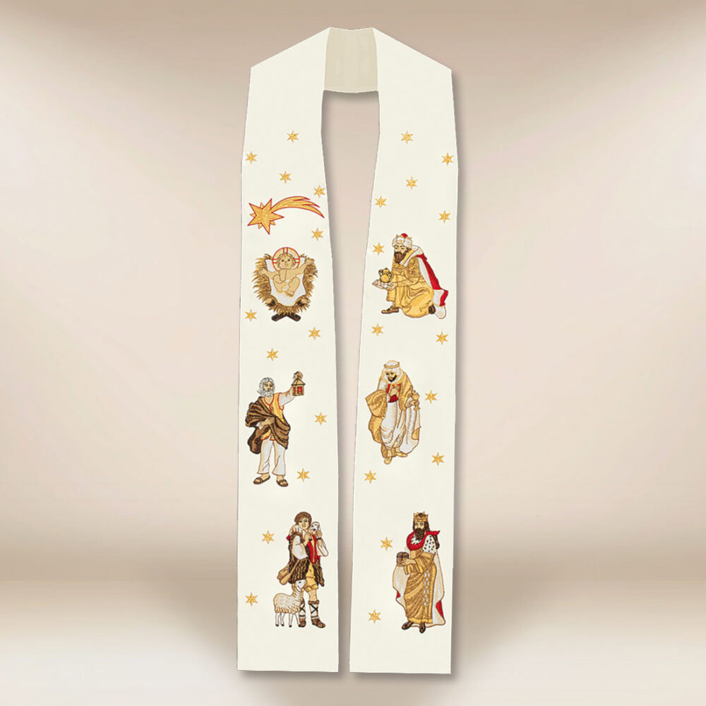 Stola ricamata per il Natale