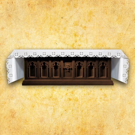 Obrus Haftowany "Krzyże w Kwadracie" Białe - na dowolny wymiar