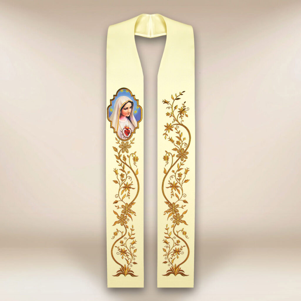 Stola con immagine della Madonna di Fatima