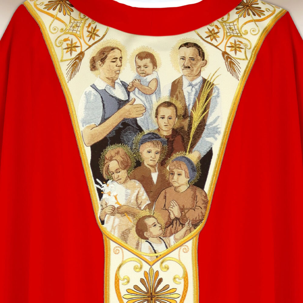 Casula liturgica ricamata Famiglia Ulmów