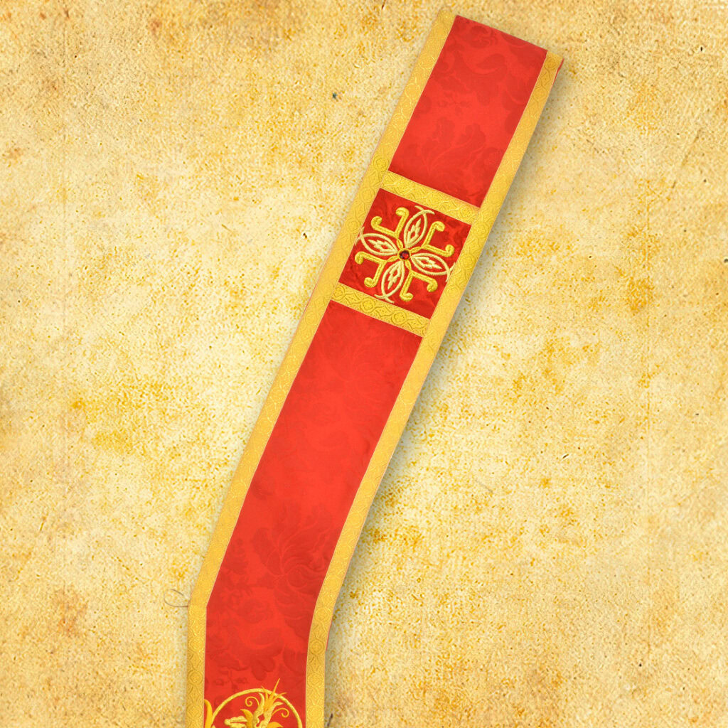 Stole sacerdotali rosse ricamate