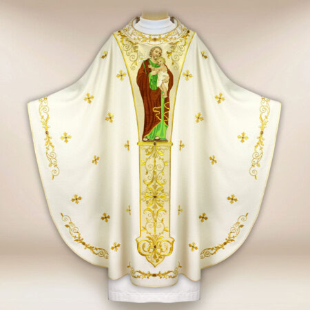 Casula ricamata con l'immagine di San Giuseppe