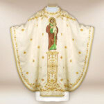 Casula ricamata con immagine di san Giuseppe