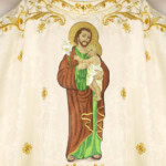 Casula ricamata con immagine di san Giuseppe