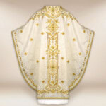 Casula ricamata con immagine di san Giuseppe