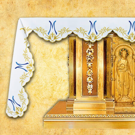 Obrus haftowany "Ave Maryja - Niebieski"