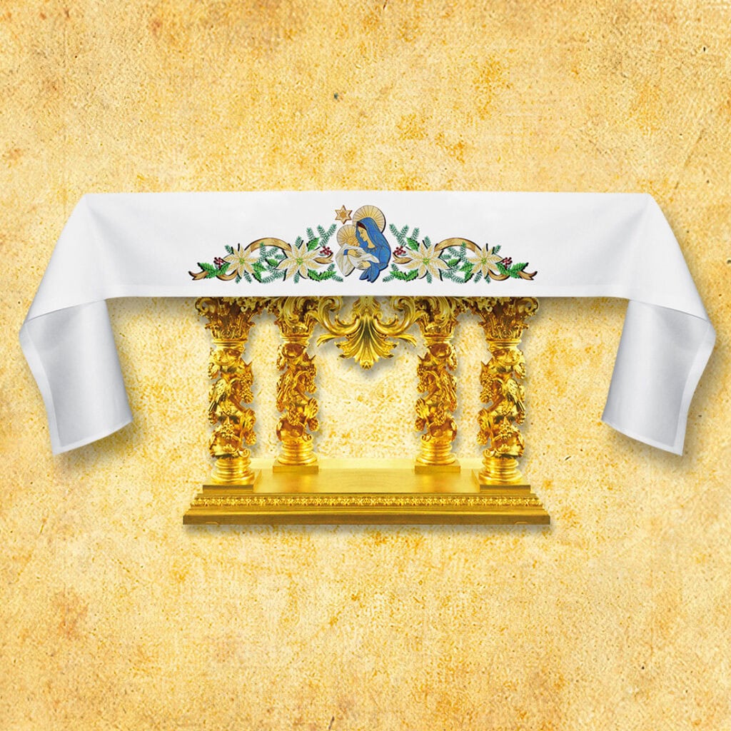 tovaglia per altare con ricamo