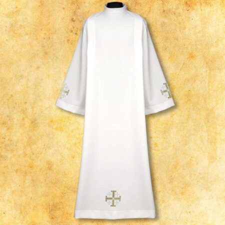 Alba haftowana "Krzyże Jerozolimskie" białe