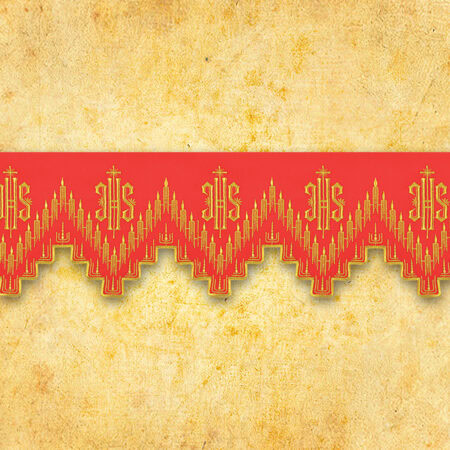 Koronka haftowana czerwona 5,90m WYPRZEDAŻ