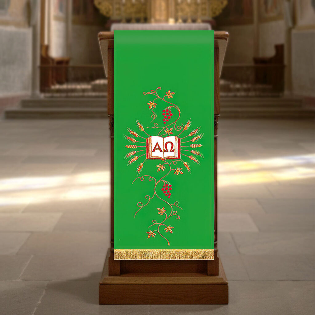 Copertura per il leggio ricamata biblica