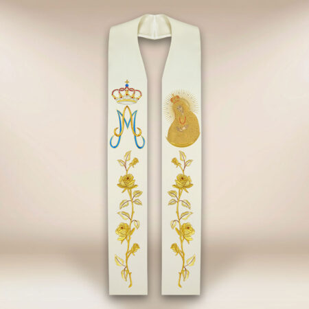 Stole sacerdotali ricamate con l'immagine della Madonna di Ostrobramska