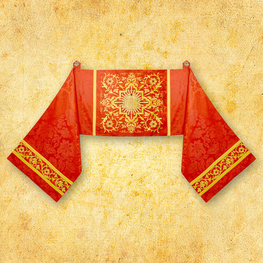 Velo Omerale ricamato rosso