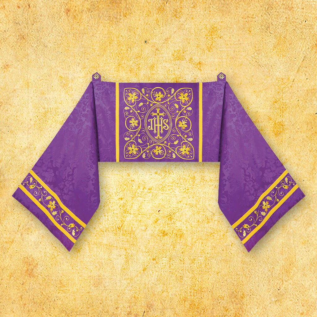 Velo Omerale ricamato viola