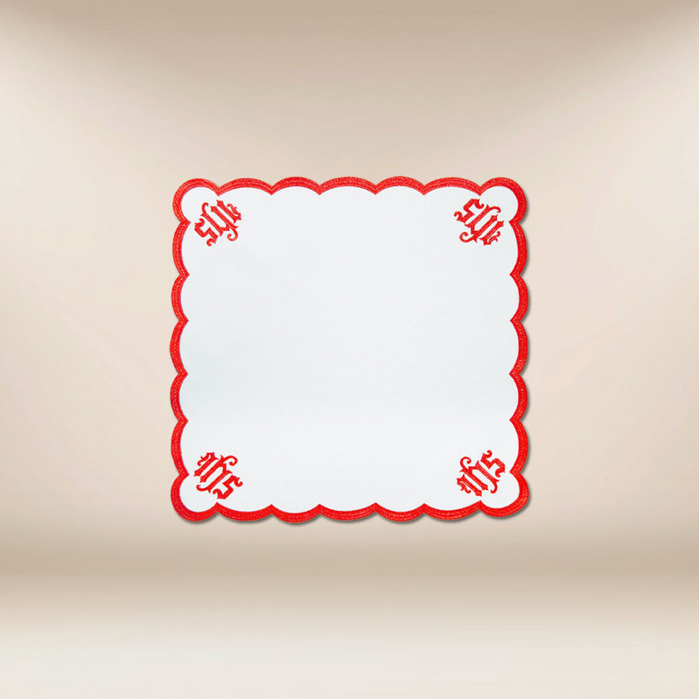 Tovaglietta ricamata Cattedrale rossa 45x45