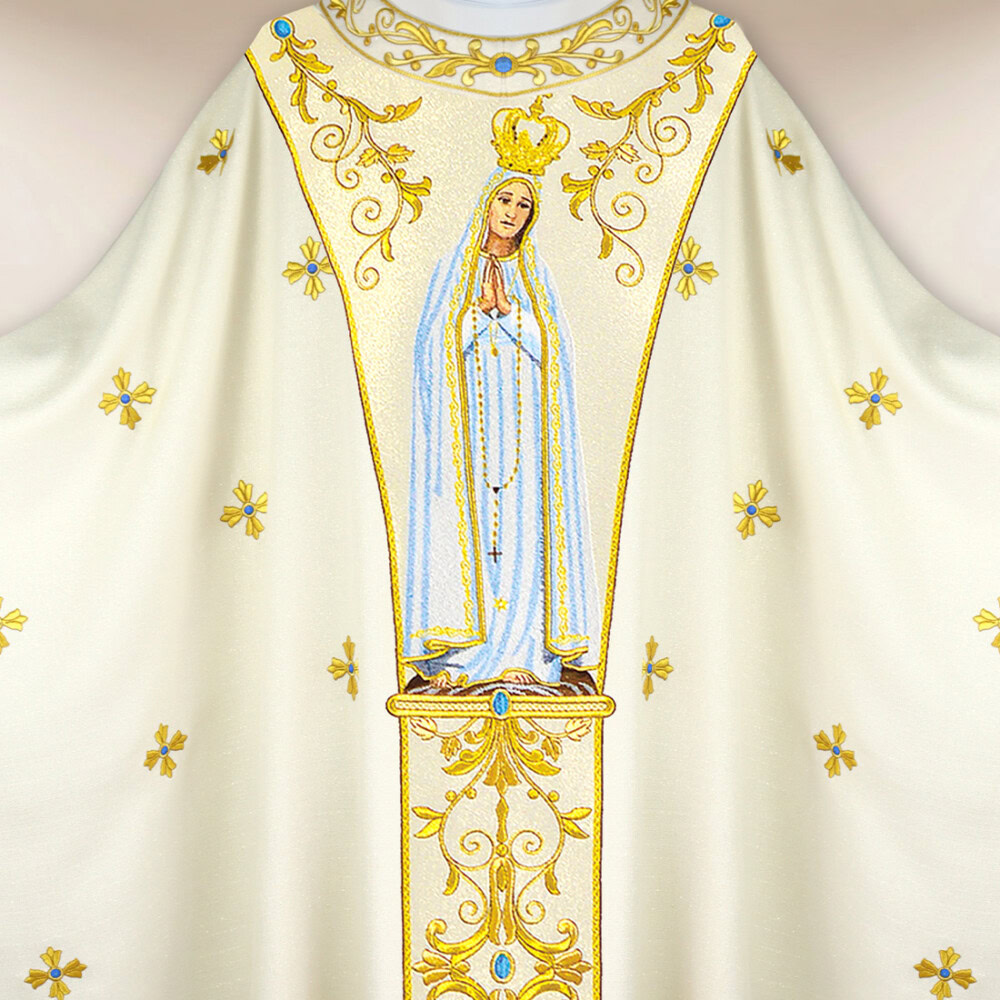 Casula ricamata Madonna di Fatima