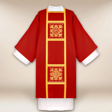 Dalmatica liturgica rossa ricamata