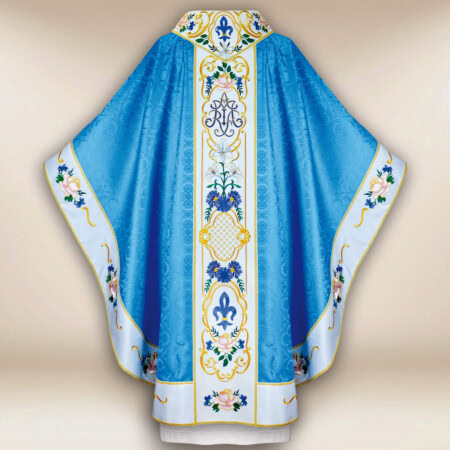 Casula mariana ricamata blu