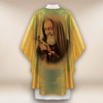 Casula dorata con immagine di San Padre Pio